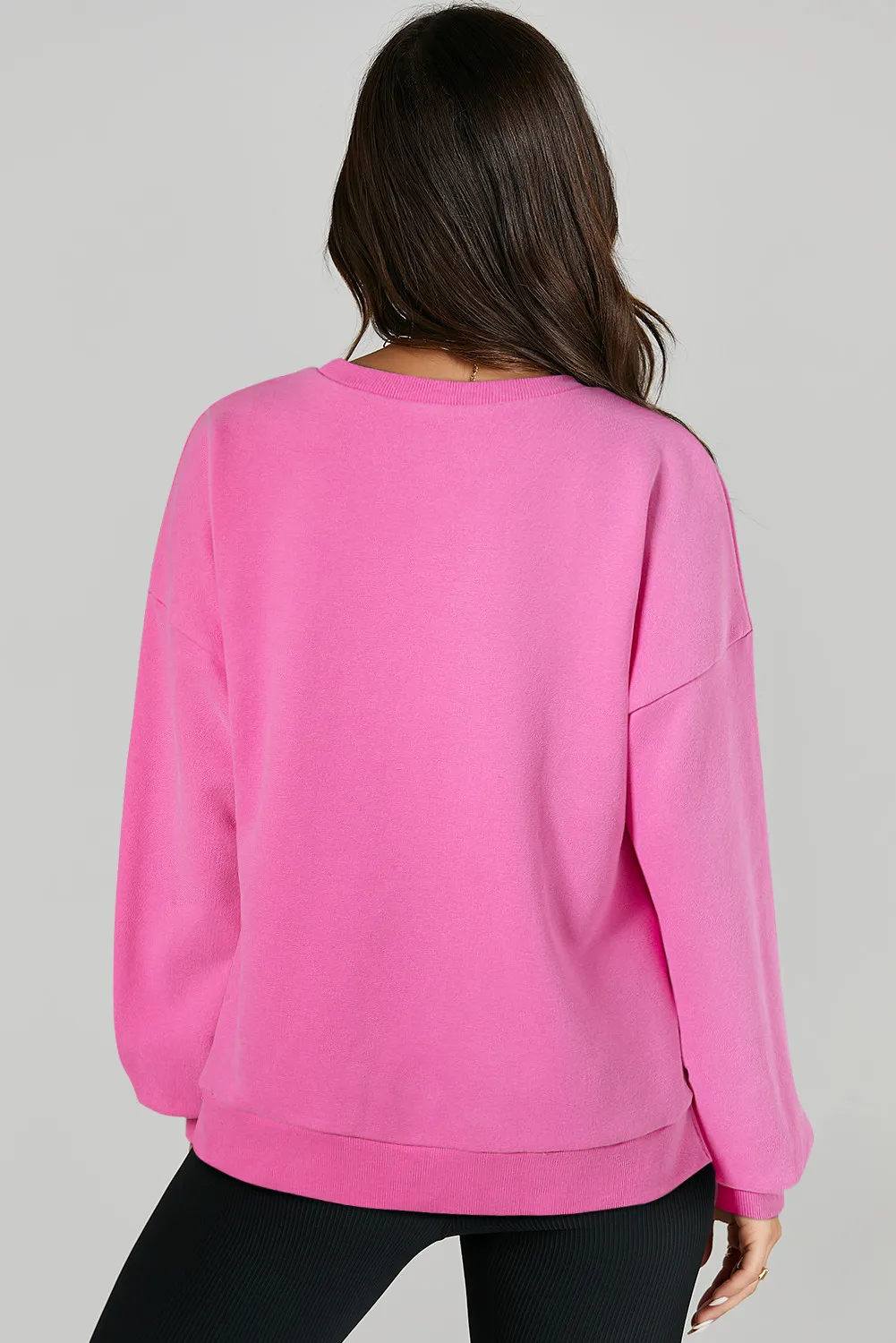 High-Low Round Neck Long Sleeve Sweatshirt, image 3