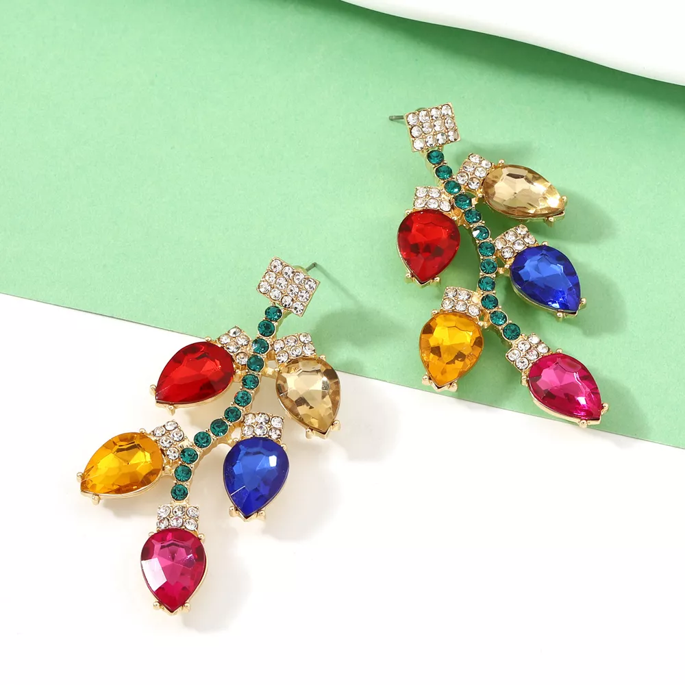Christmas Rhinestone Drop Earrings, image 3