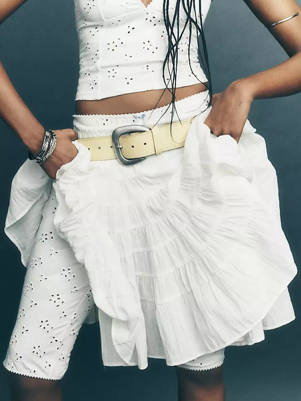 Tiered Drawstring Mini Skirt, image 19