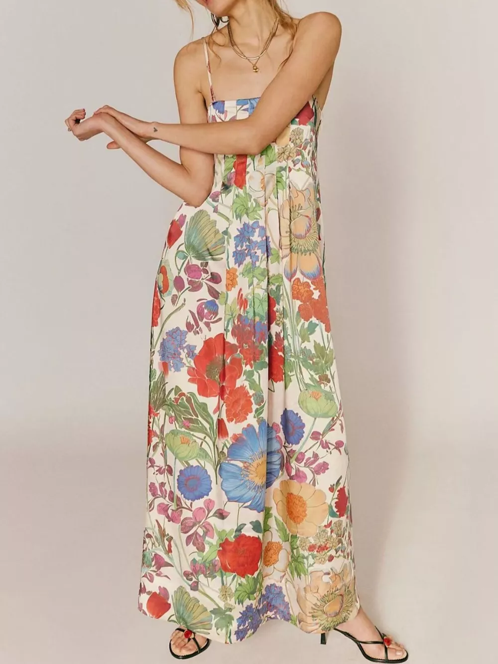 Floral Print Sleeveless Maxi Dress, image 3