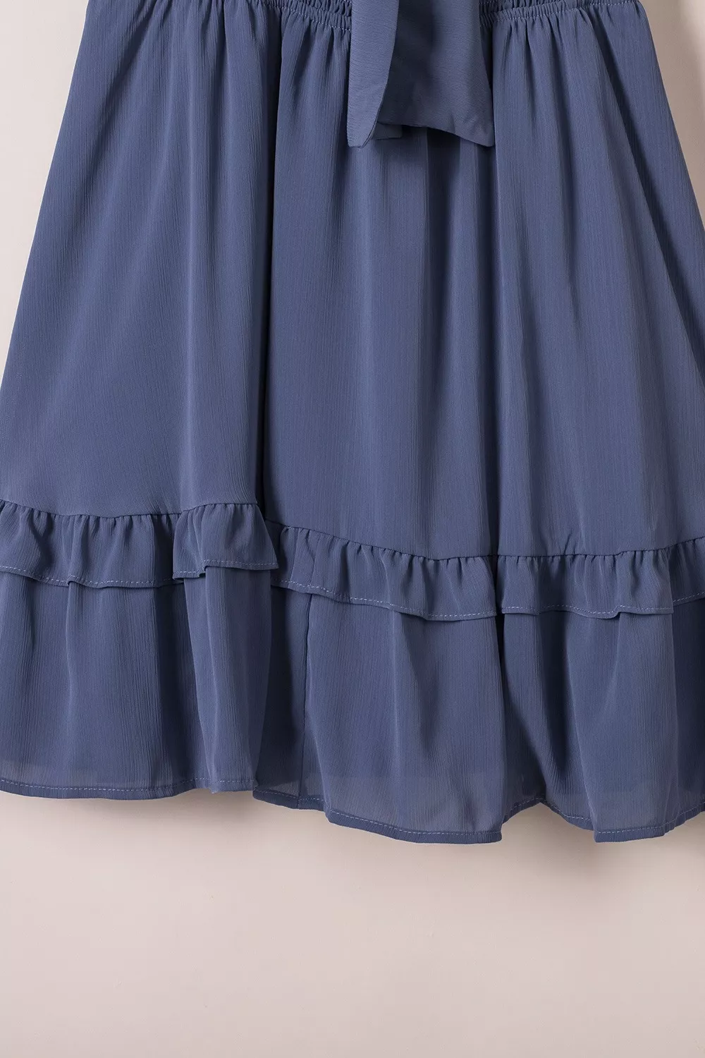 Bow-Tie V-Neck Ruffle Hem Mini Dress, image 4