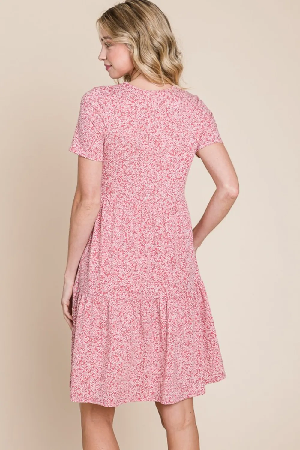 Printed Short Sleeve Mini Dress, image 2