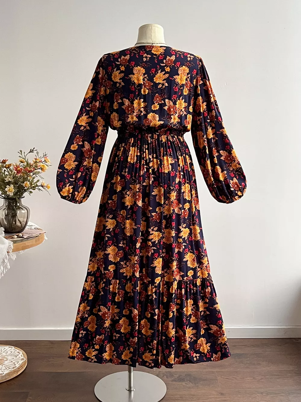 Plus Size Floral Print V-Neck Maxi Dress, image 6