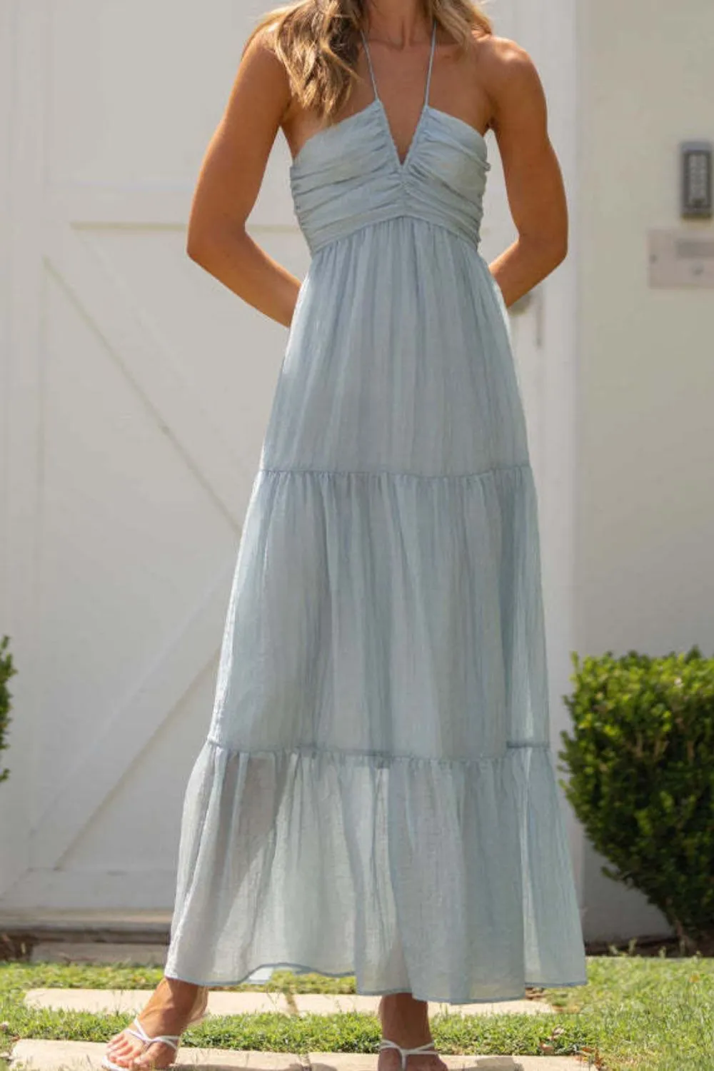 Tiered Halter Neck Cami Dress, image 2