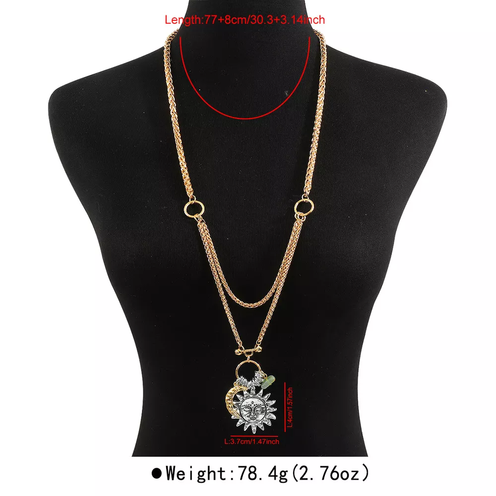 Moon & Sun Pendant Necklace, image 13