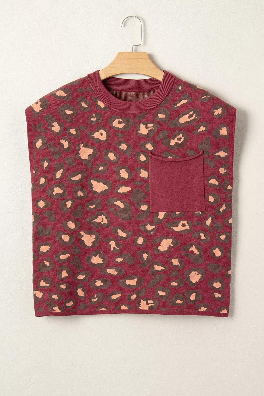 Leopard Print Cap Sleeve Knit Top, image 2