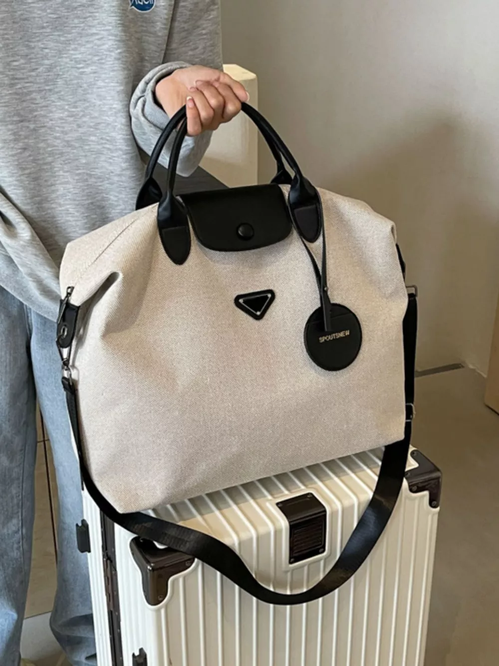 Canvas Travel Bag with Detachable Strap, image 4