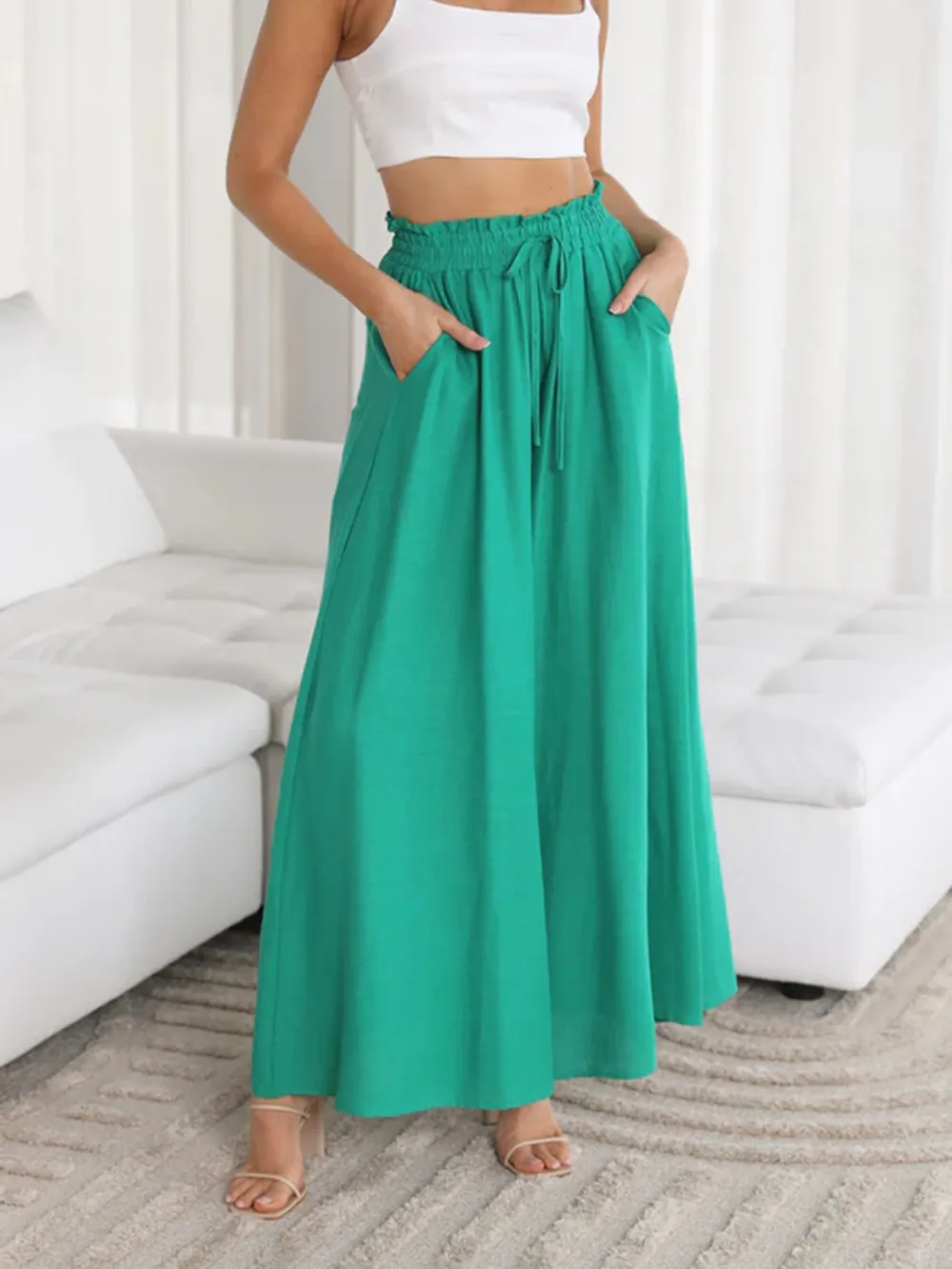 Wide Leg Pants with Pockets, image 3