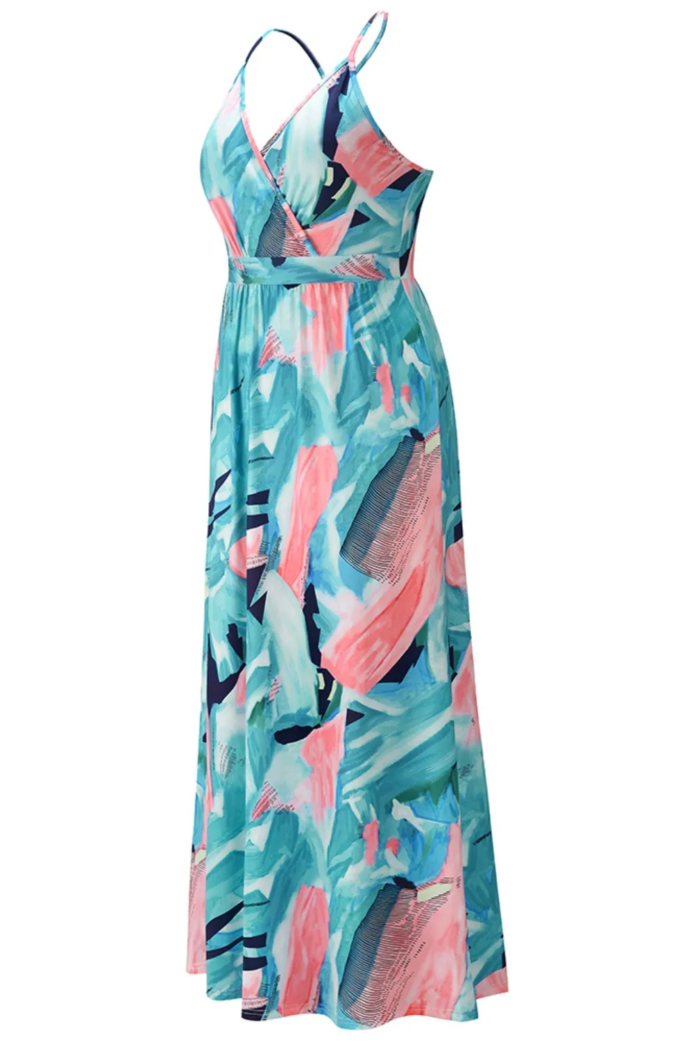 Crisscross Printed Surplice Cami Dress, image 3