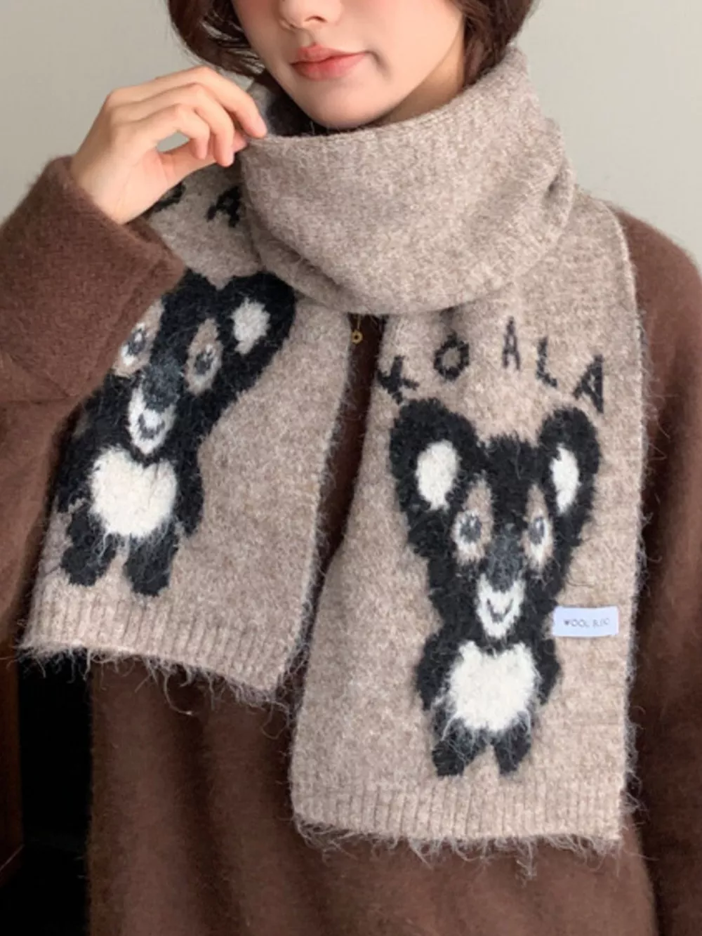 Koala Pattern Winter Scarf, image 5