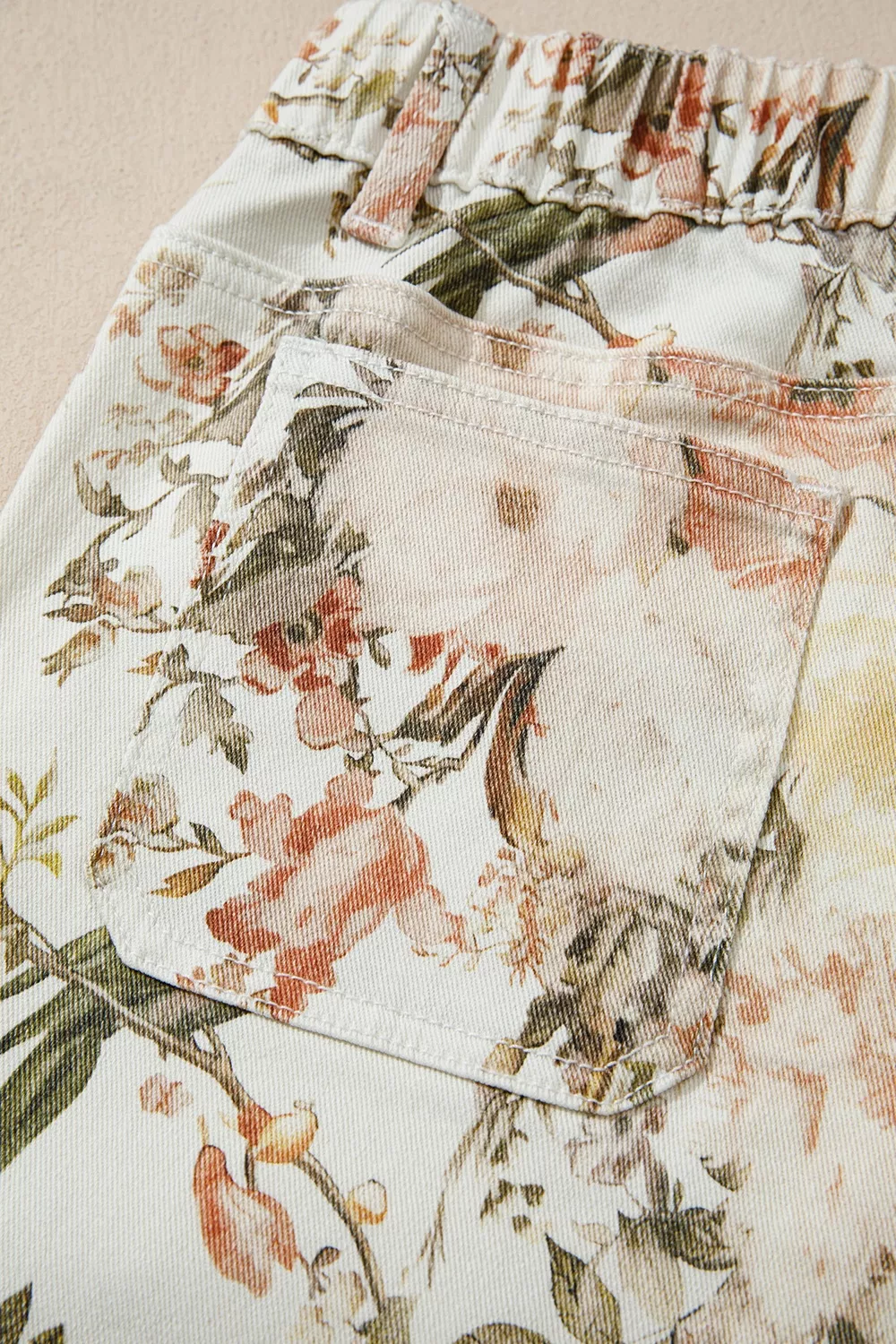 Vintage Style Floral Print High Waist Wide Leg Jeans, image 9