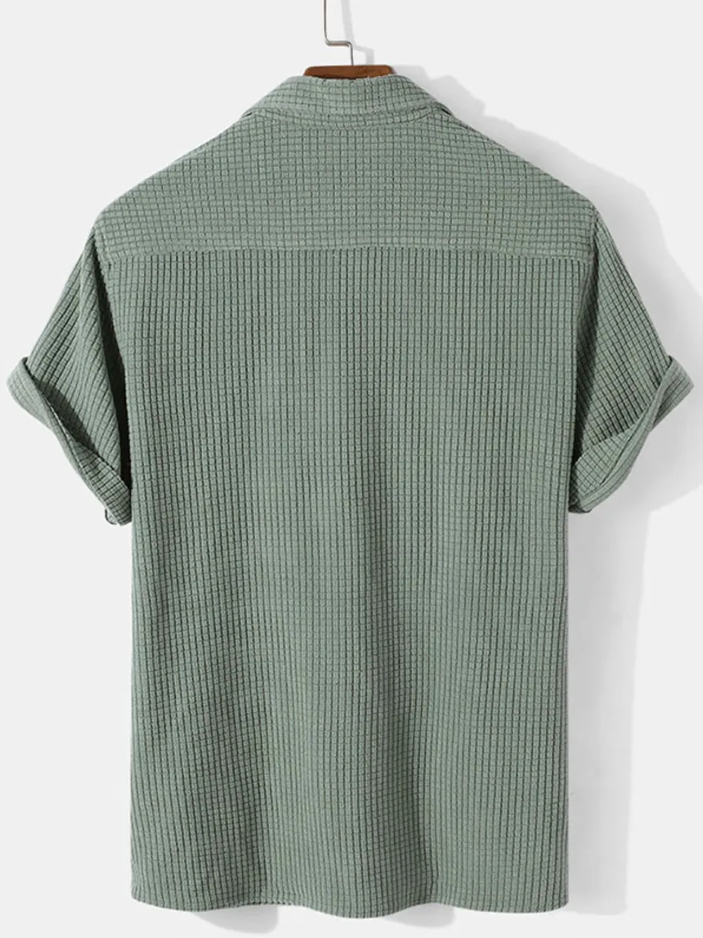 Men's Full Size Textured Short Sleeve Polo Plus Size, image 3