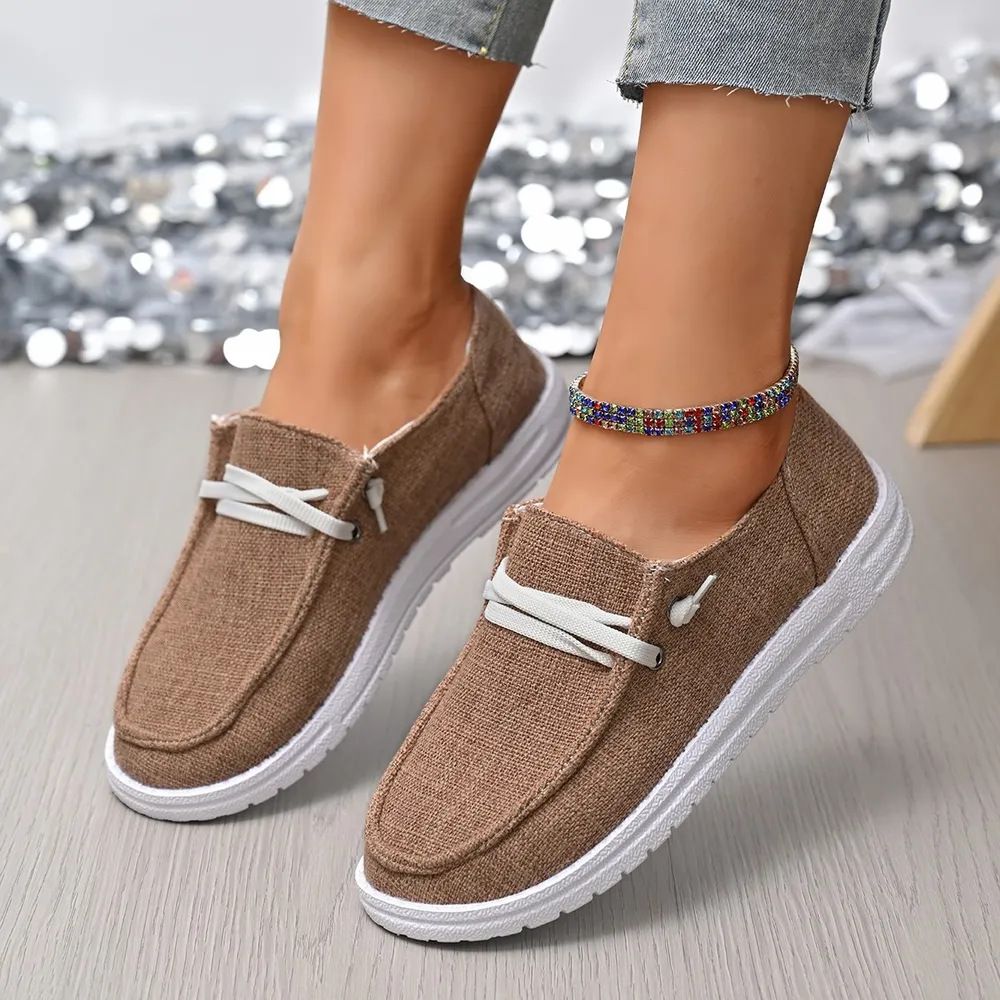 Round Toe Canvas Slip-Ons, image 4