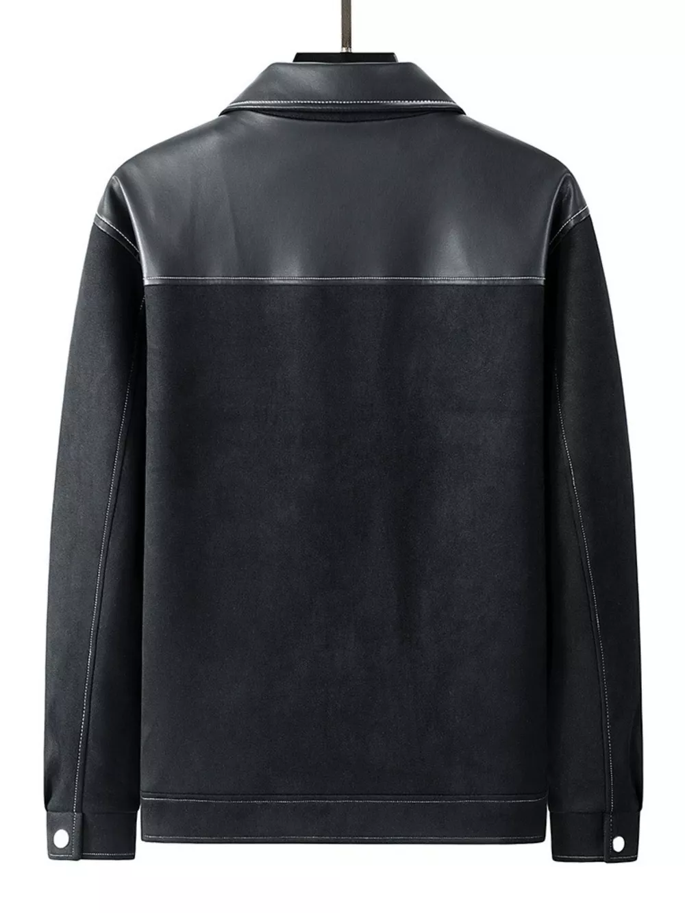 Men's Plus Size Snap Down Long Sleeve Shacket, image 4