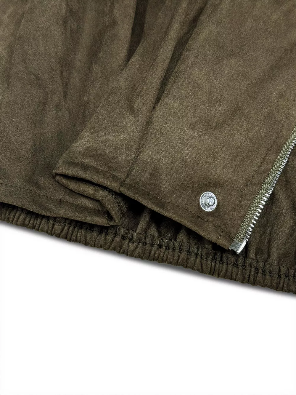 Suede Cropped Bomber Jacket, image 3