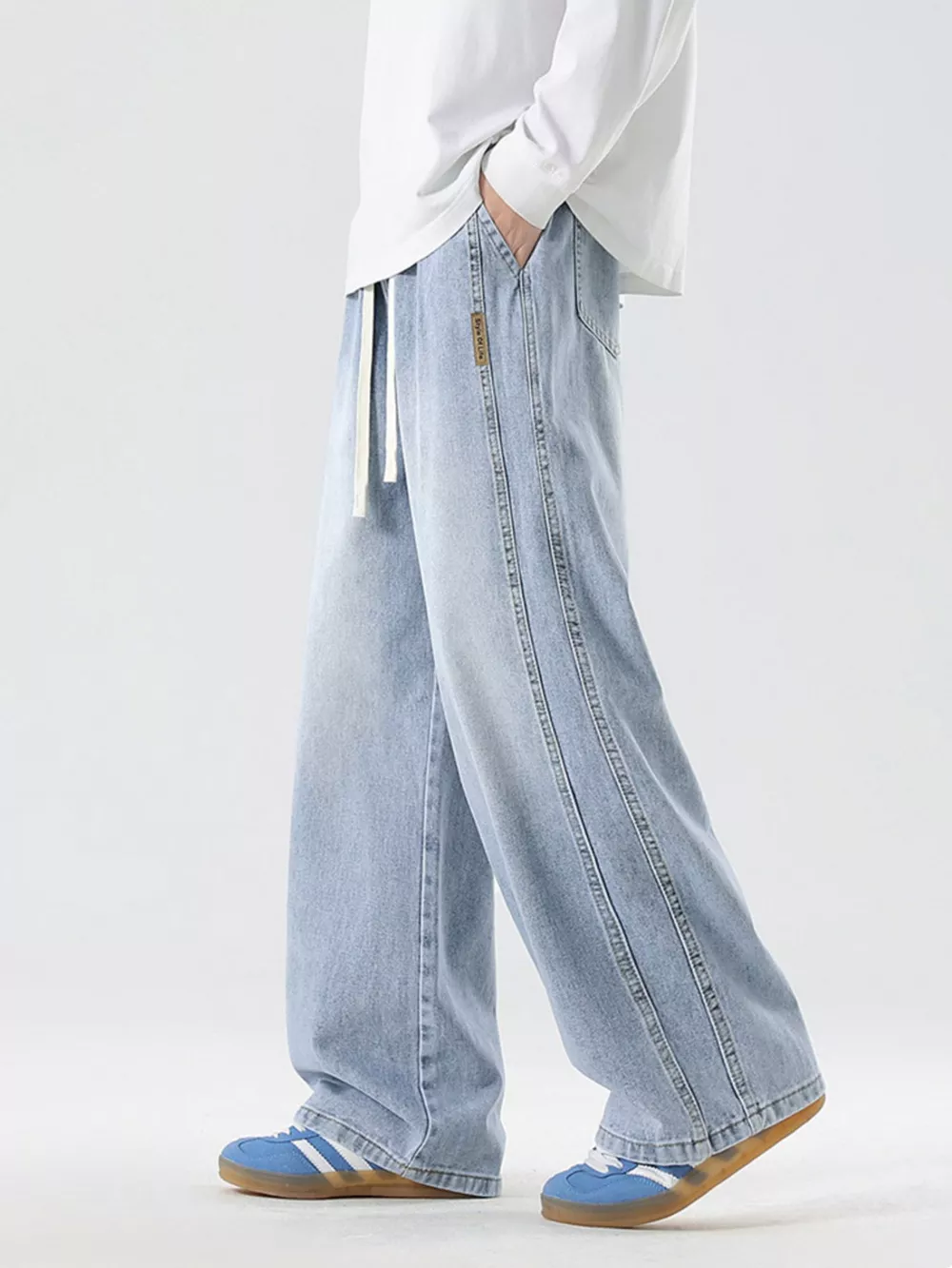 Men's Full Size Wash Wide Leg Jeans Plus Size, image 6