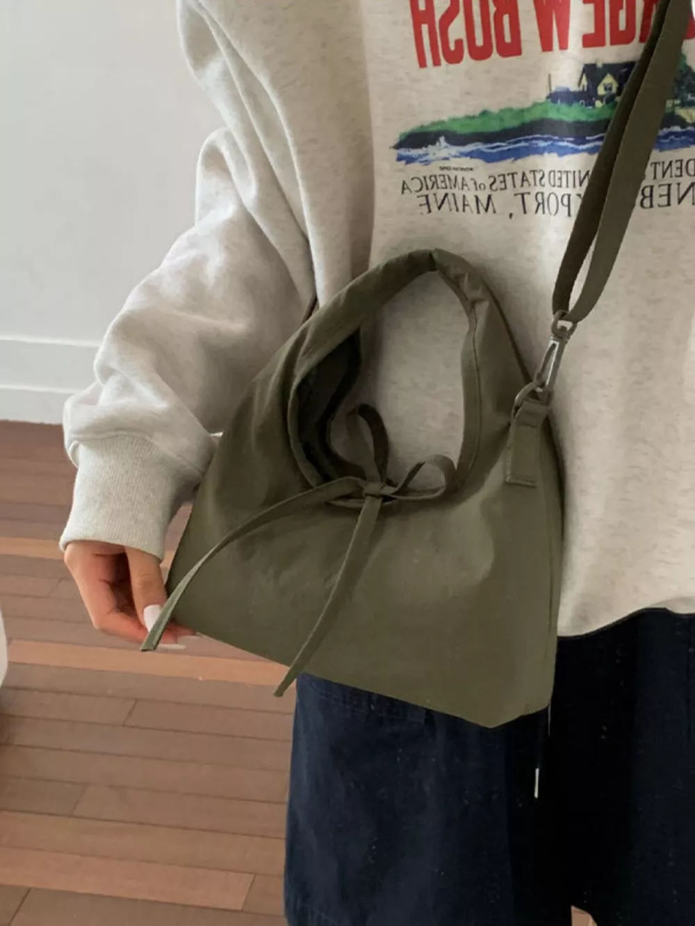 Casual Lightweight Solid Color Crossbody Bag, image 6