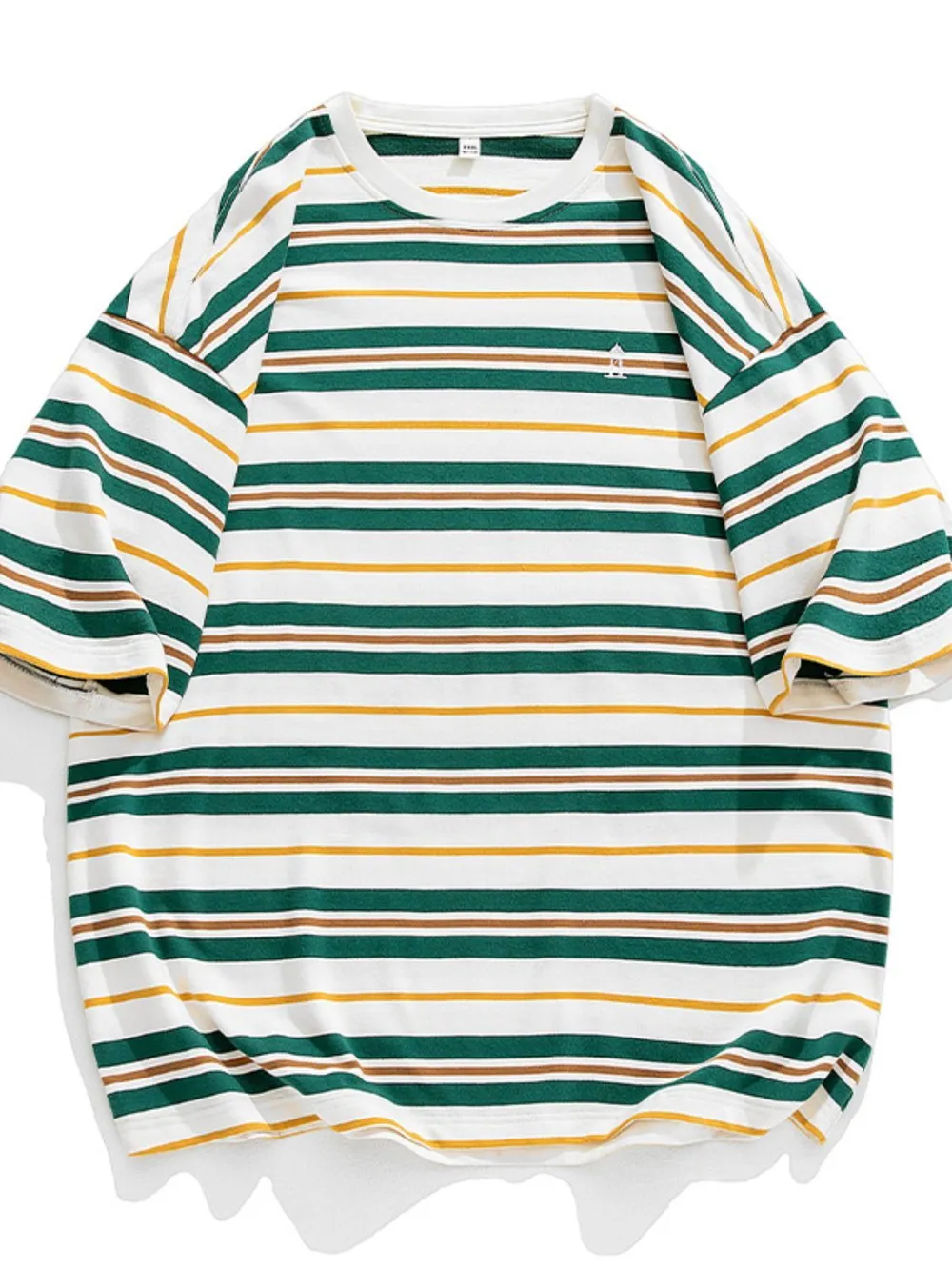 Men's Plus Size Basic style Round Neck Striped T-Shirt, image 7