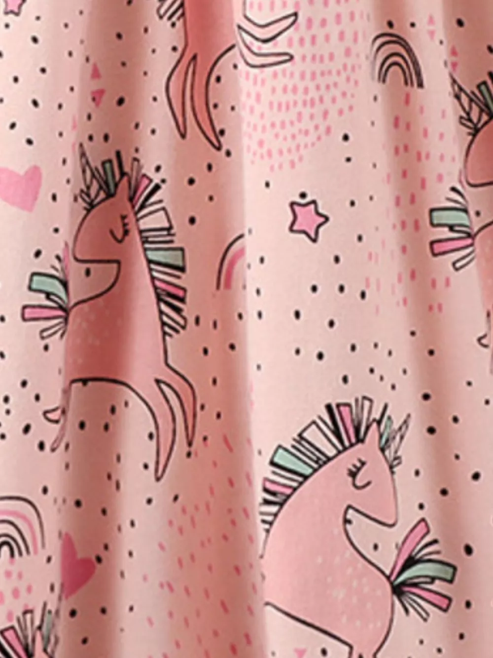 Children's Unicorn Print Round Neck Summer Dress, image 3