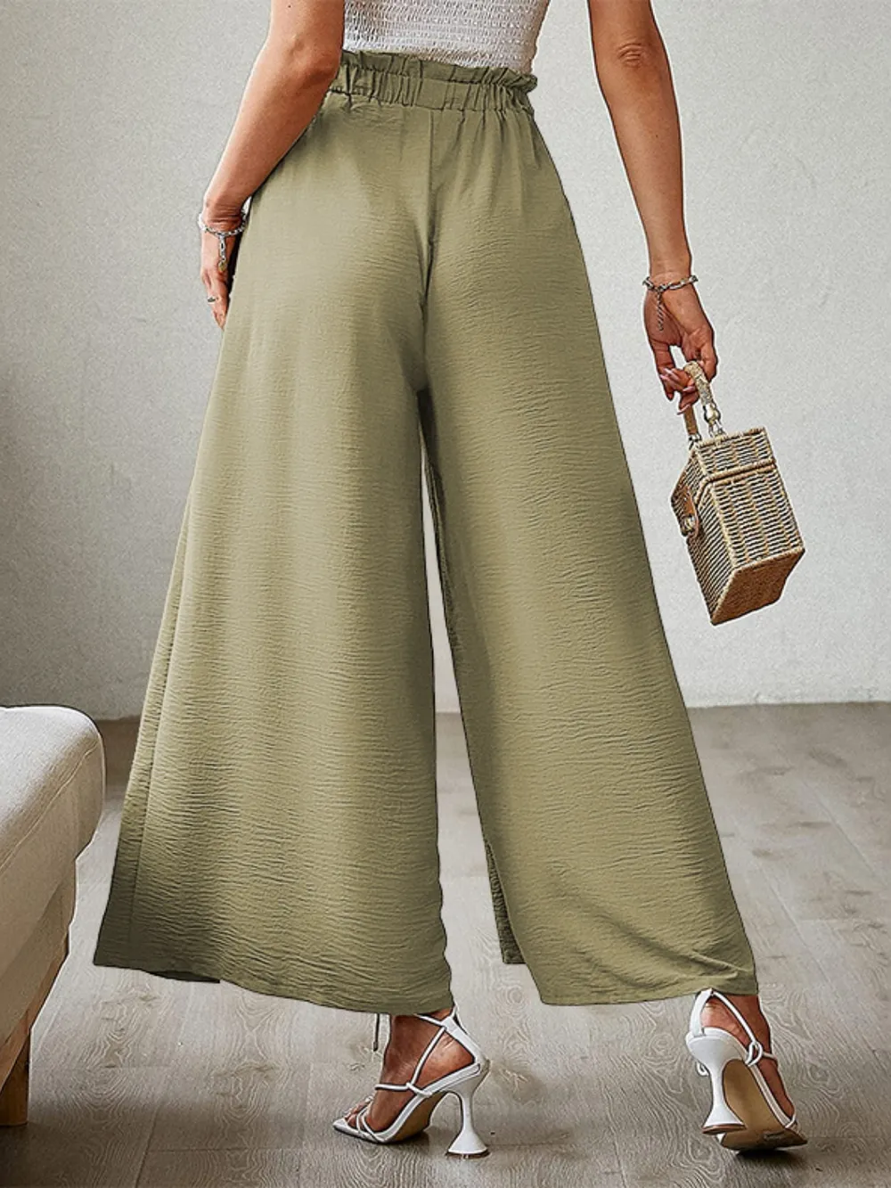 Tied Slit Wide Leg Pants, image 12