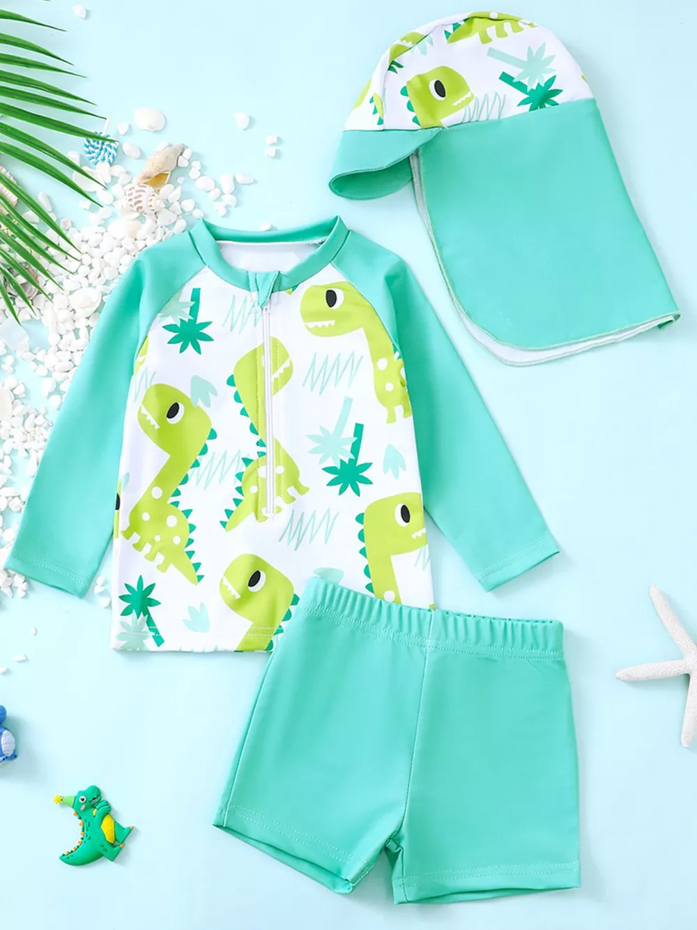 Children's Whale Print Long Sleeve Swimwear Set