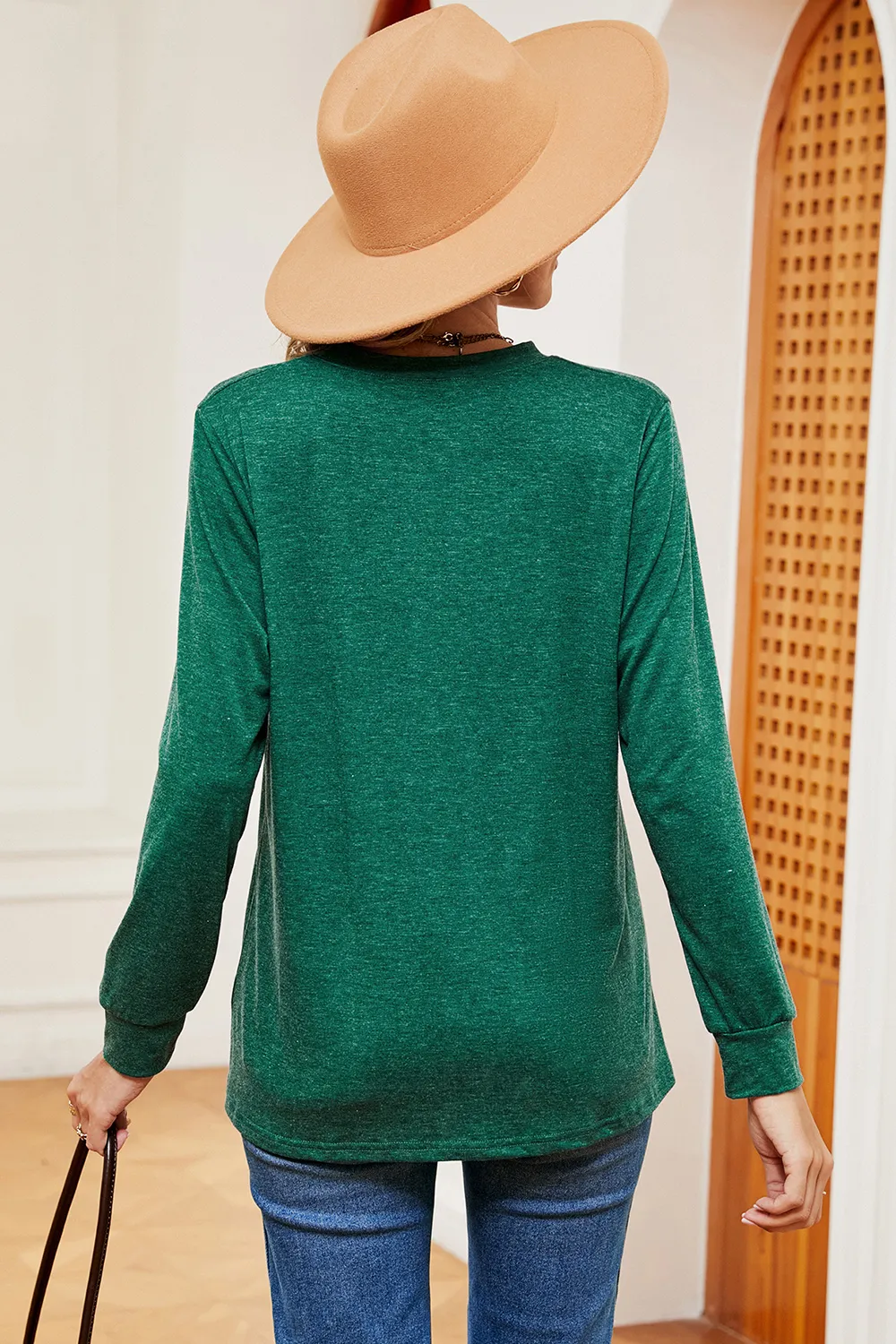 Notched Long Sleeve T-Shirt, image 23