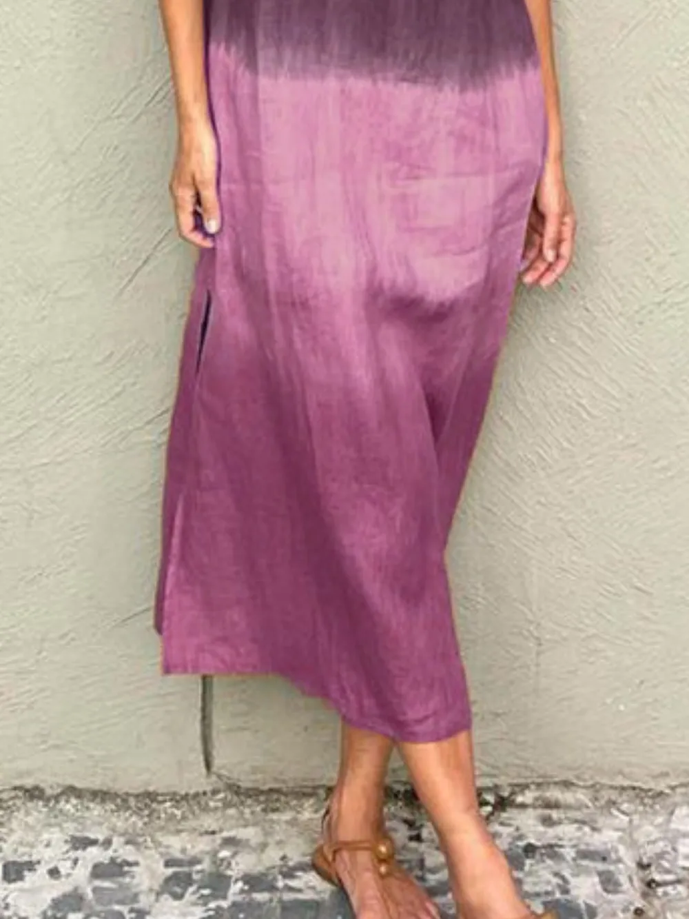 Full Size Sleeveless Gradient Tank Midi Dress Plus Size, image 4