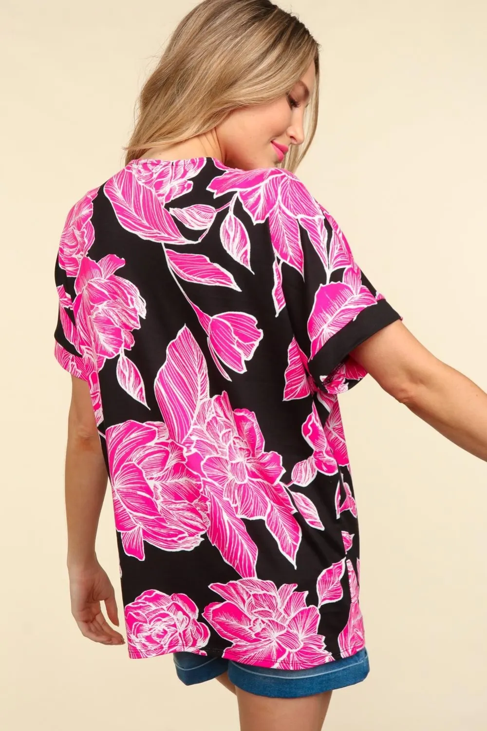 Floral Drop Shoulder T-Shirt, image 2