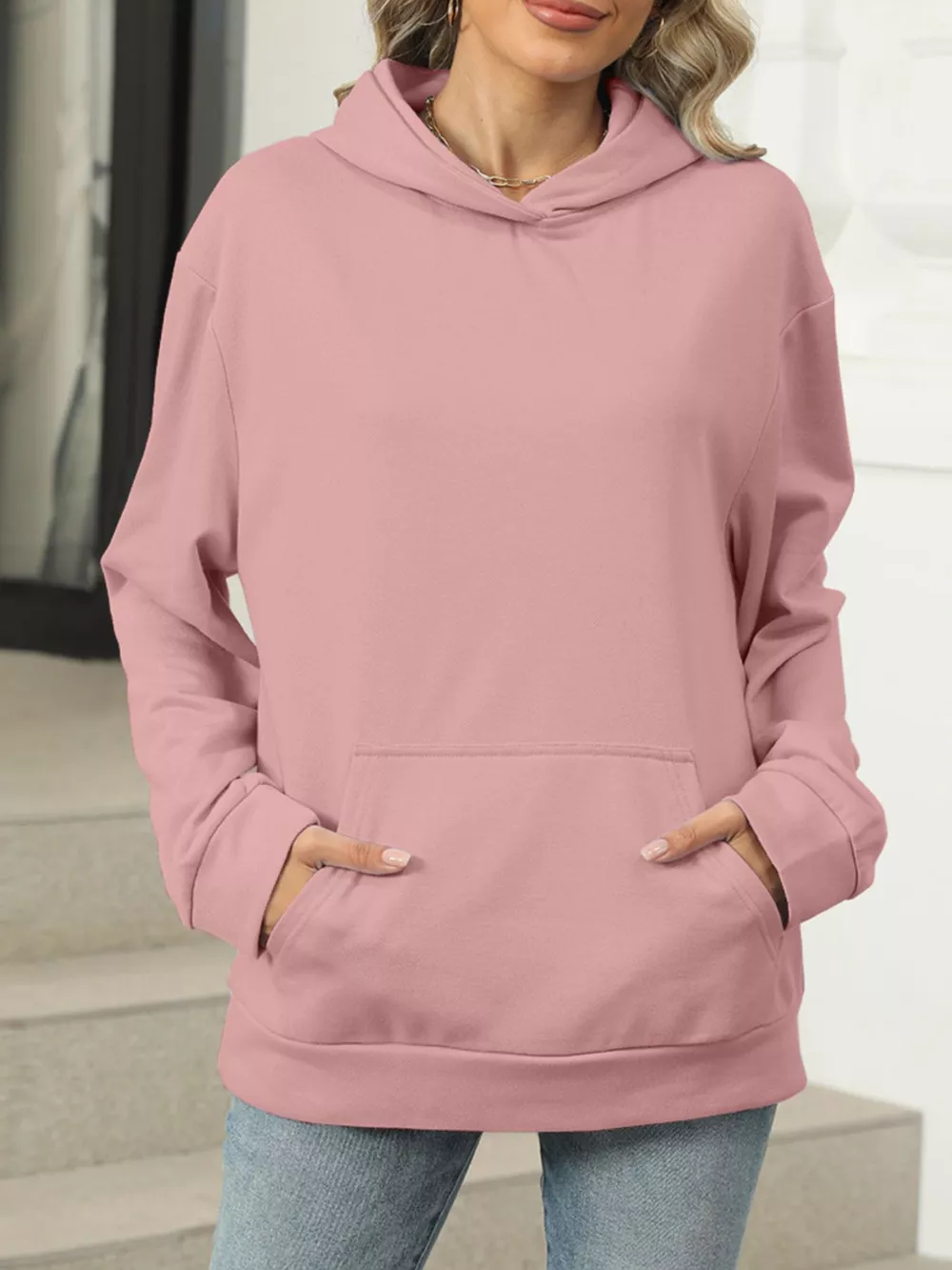 Kangaroo Pocket Long Sleeve Hoodie, image 15