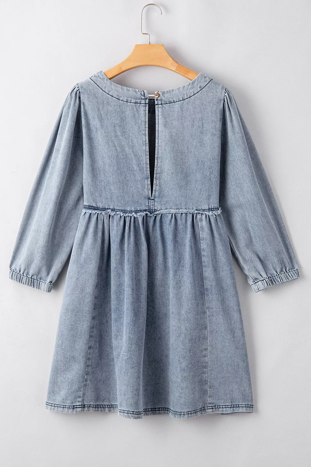 Vintage Wash Denim Dress with Pockets, image 5