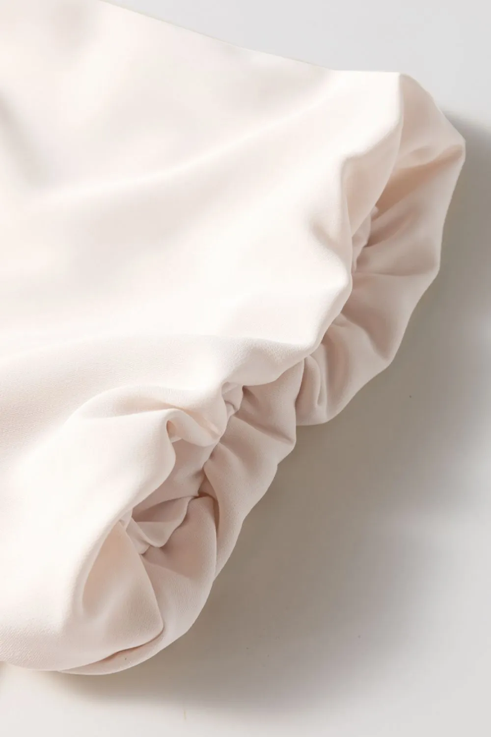 Bow Tie Short Puff Sleeve Ruffle Hem Blouse, image 3