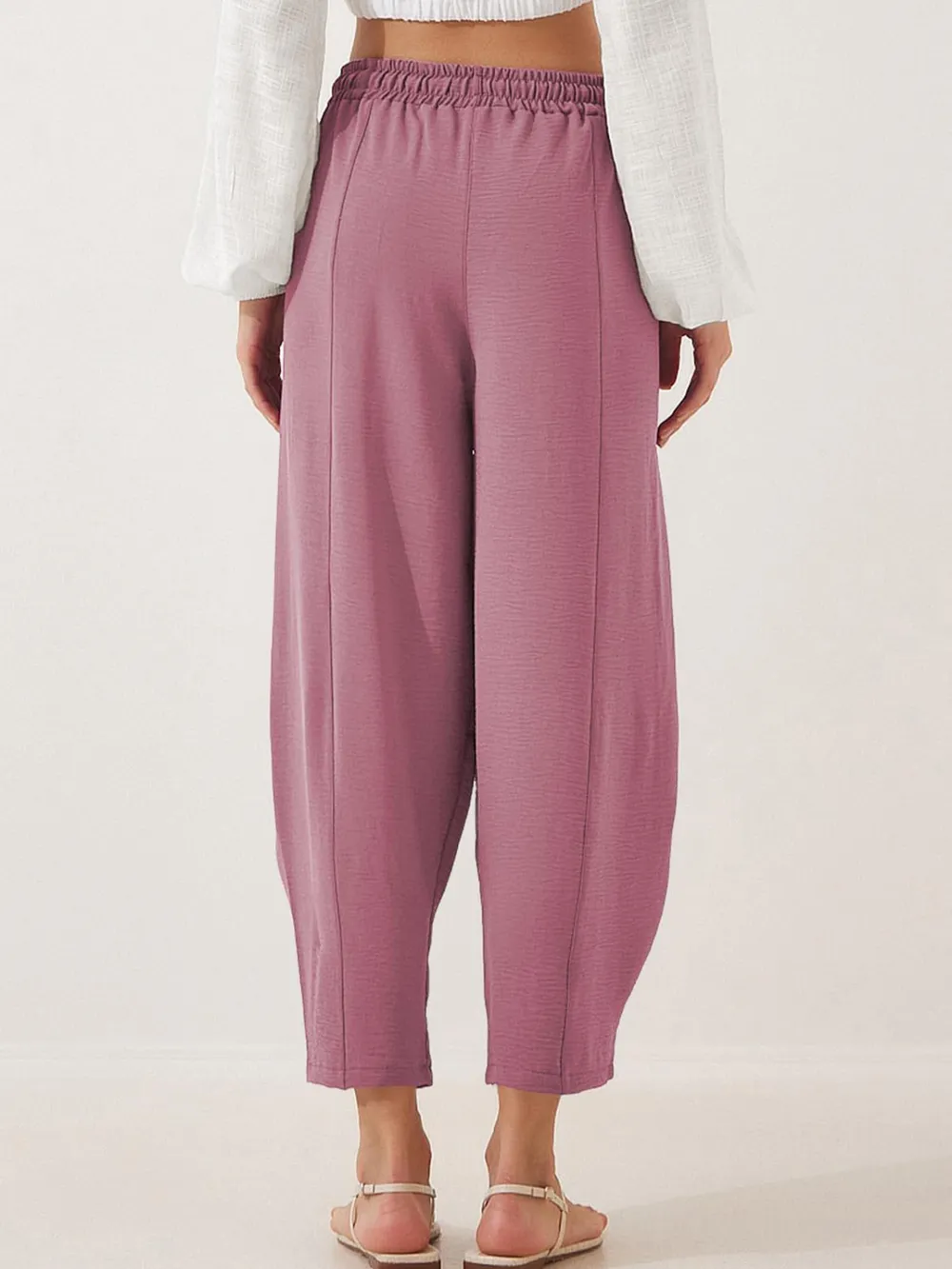 Full Size Drawstring Cropped Jogger Pants Plus Size, image 3