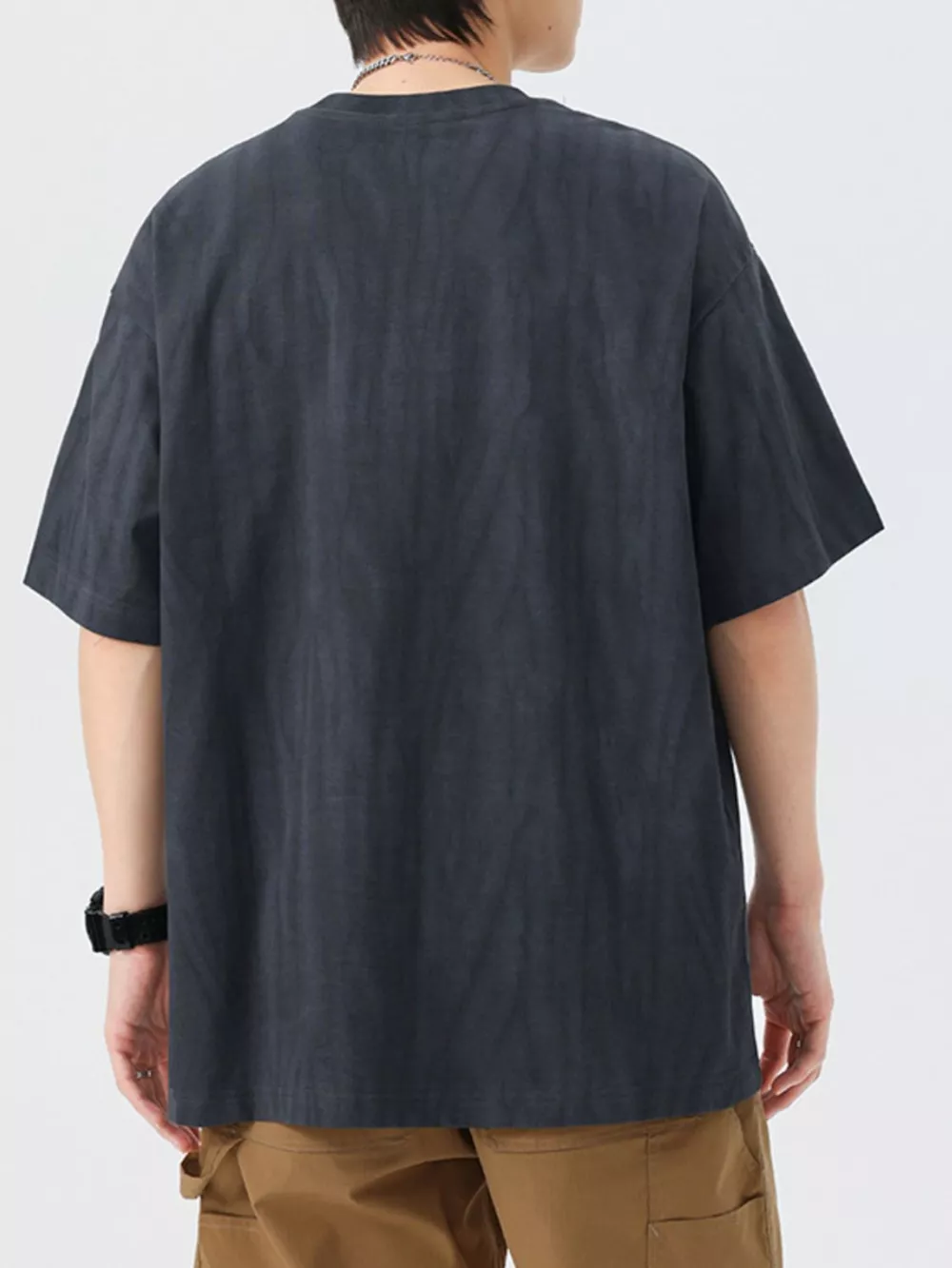Men's Plus Size Oversized Short Sleeve Round Neck T-Shirt, image 4