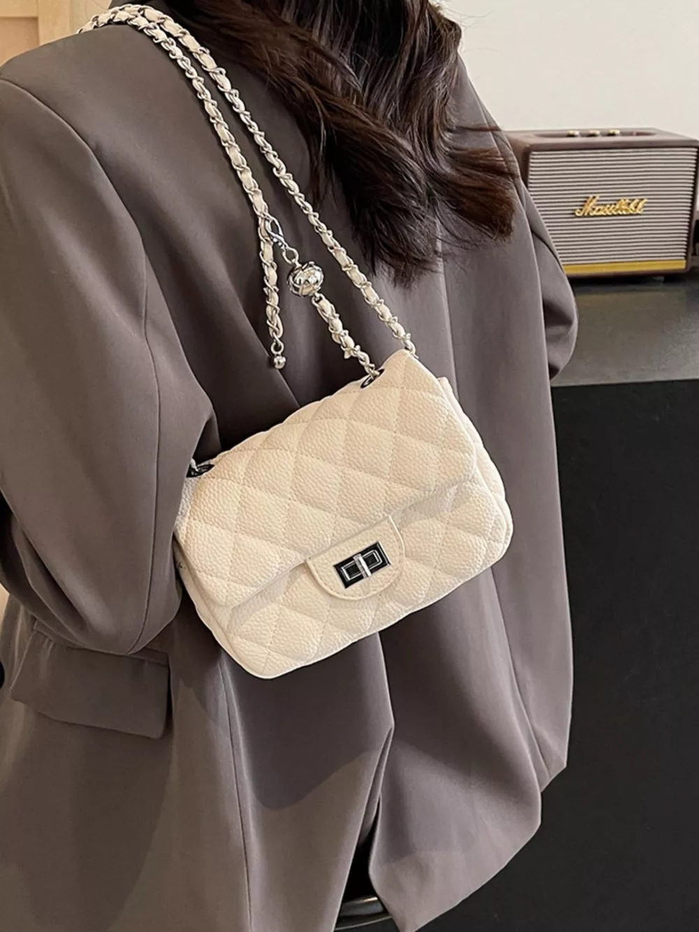 Quilted Chain Crossbody Bag, image 2
