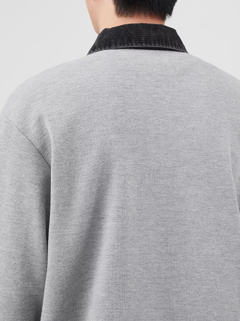 Men's Plus Size Collared Neck Long Sleeve Polo, image 2