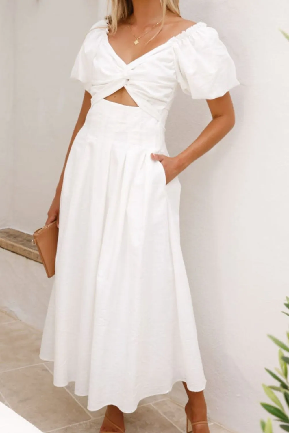 Sweetheart Neck Puff Sleeve Dress, image 8