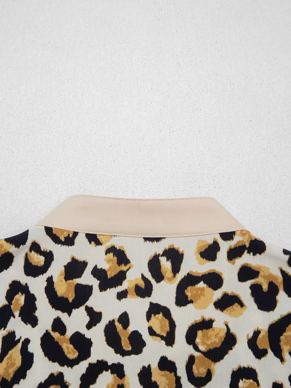 Mixed Leopard Patchwork 3/4 Sleeve Loose Shirt, image 5
