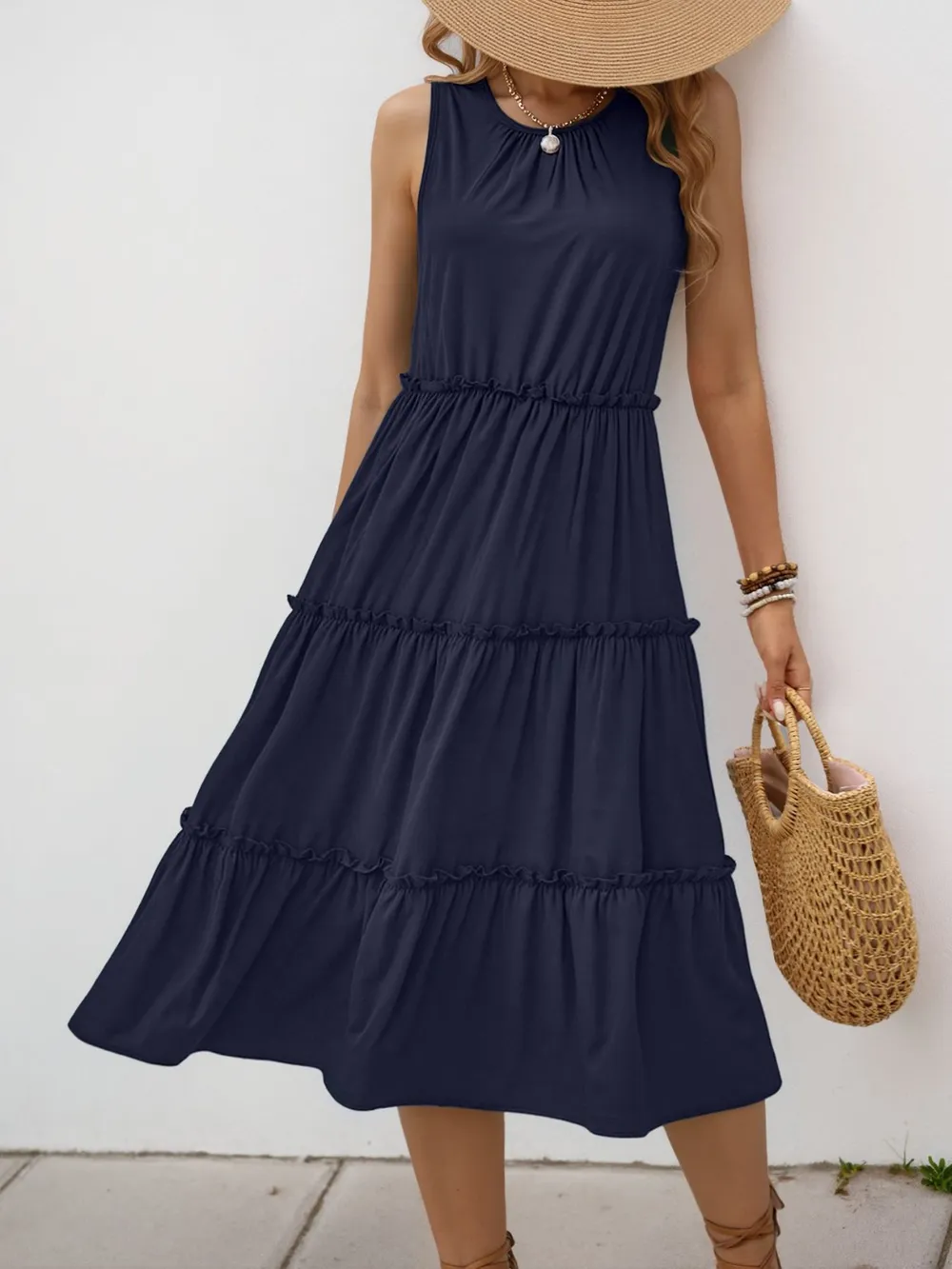 Frill Tiered Midi Dress, image 5