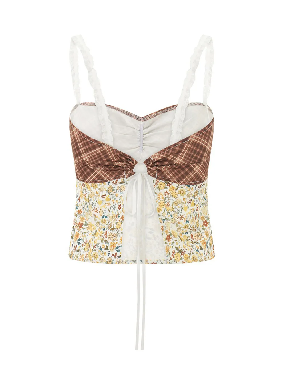 Lace Detail Floral Sweetheart Neck Cami, image 5