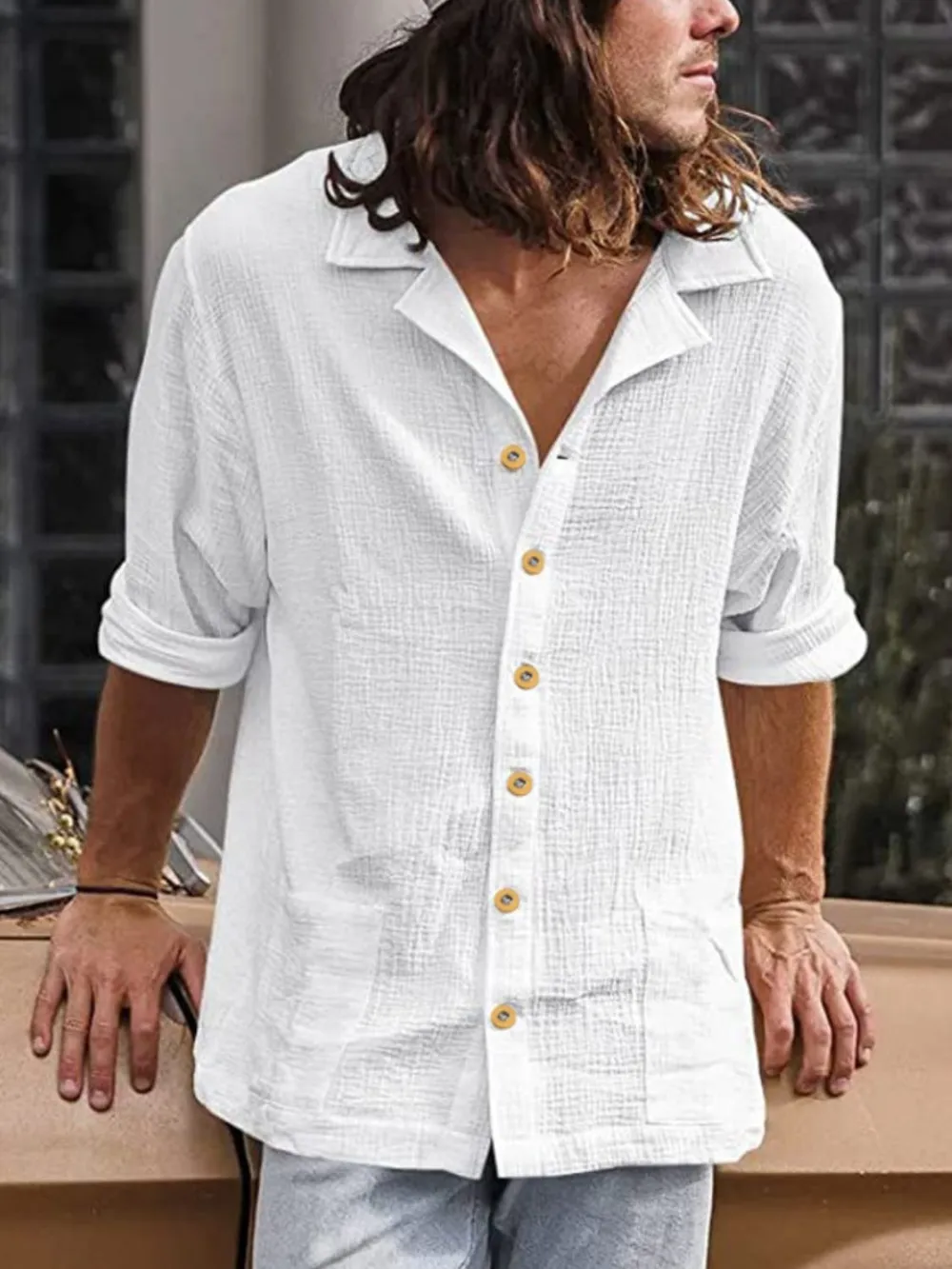 Men's Button Up Long Sleeve Shirt