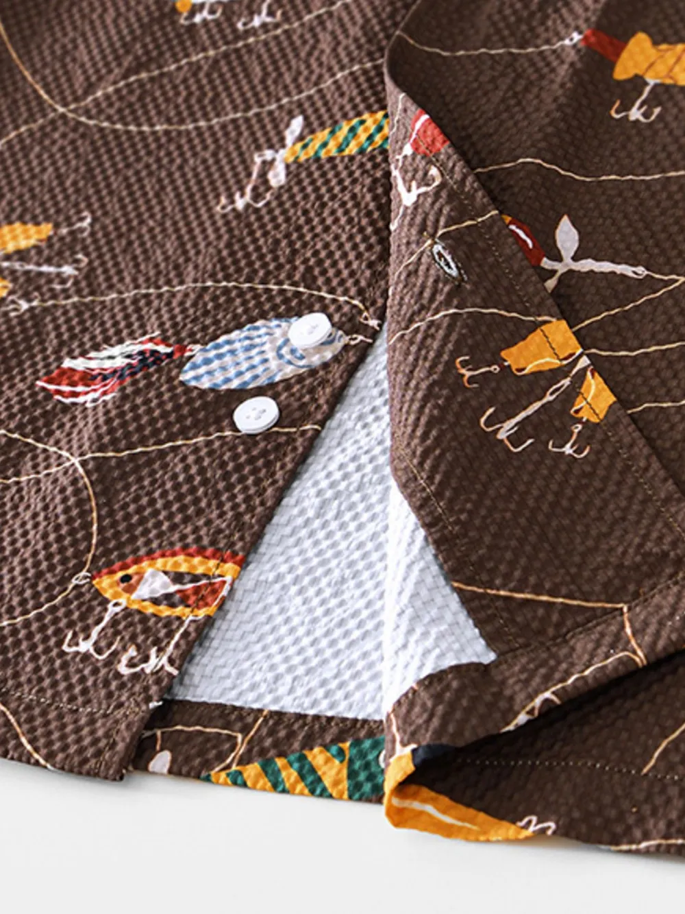 Men's Printed Button Up Short Sleeve Shirt, image 3