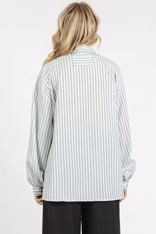 Button Down Striped Long Sleeve Shirt, image 2