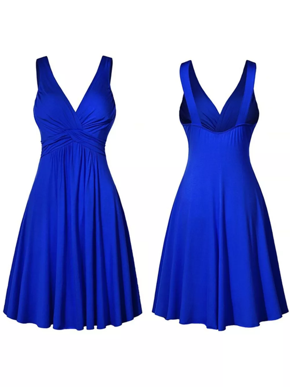 Full Size Twisted Sleeveless Ruched Waist A-Line Dress Plus Size, image 11