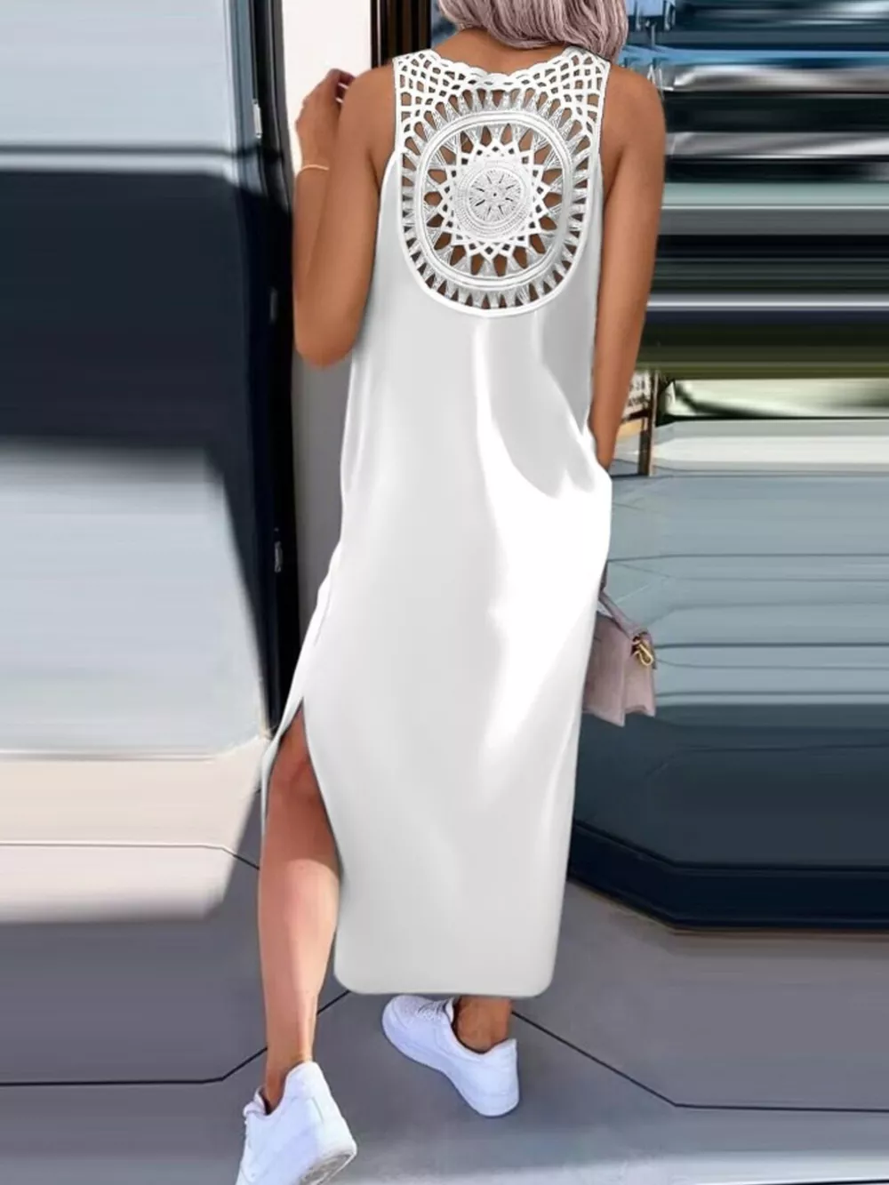 Side Slit Sleeveless Maxi Dress, image 2