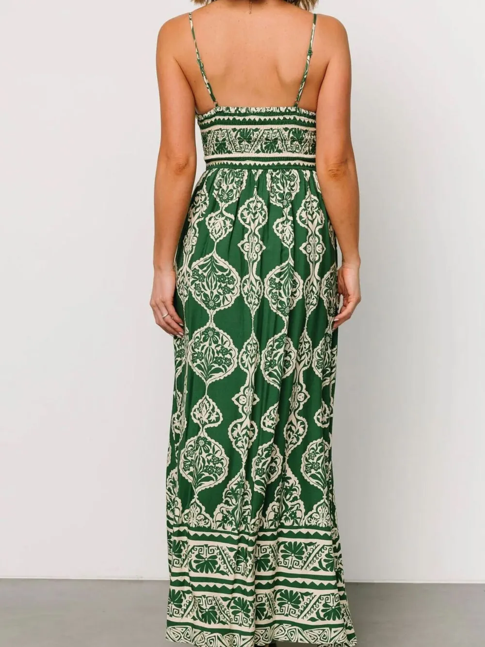 Printed V-Neck Maxi Cami Dress, image 3