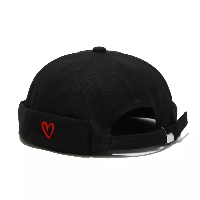 Embroidered Heart Brimless Docker Hat