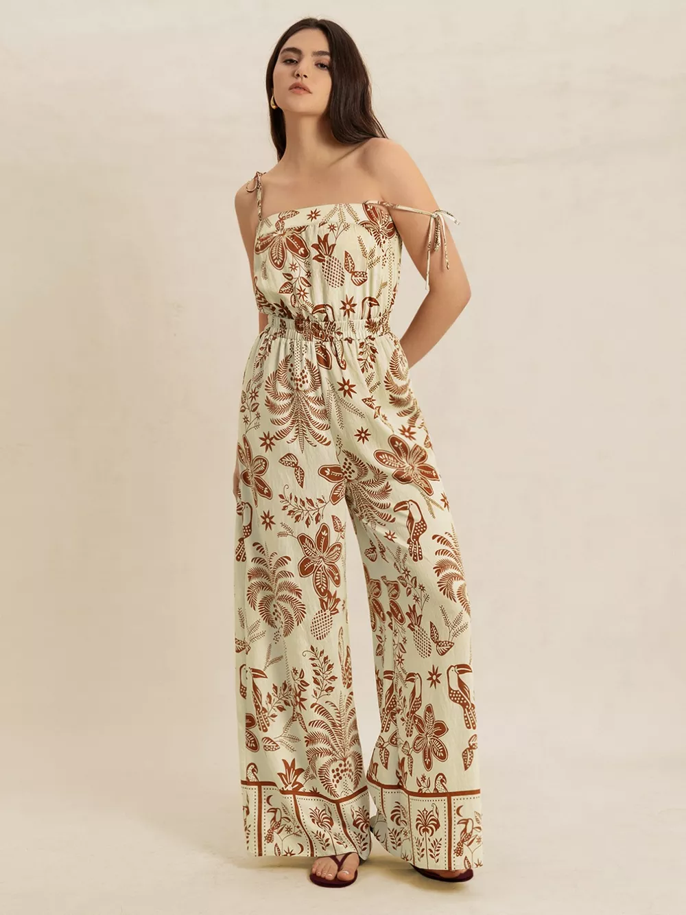 Tie Strap Wide Leg Jumpsuit, image 3