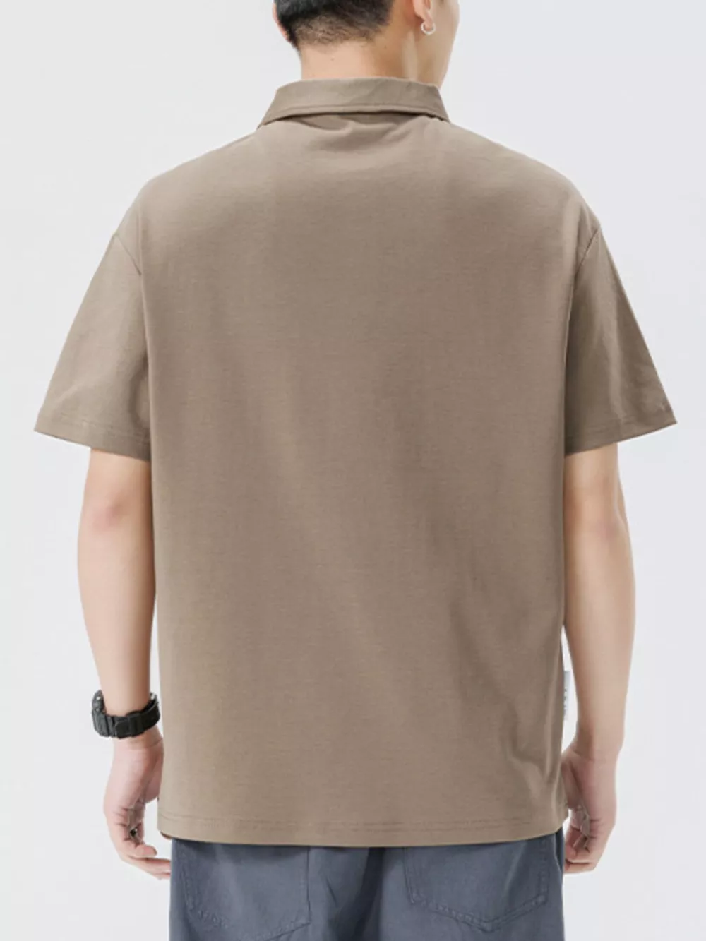 Men's Plus Size Button Detail Short Sleeve Polo, image 4