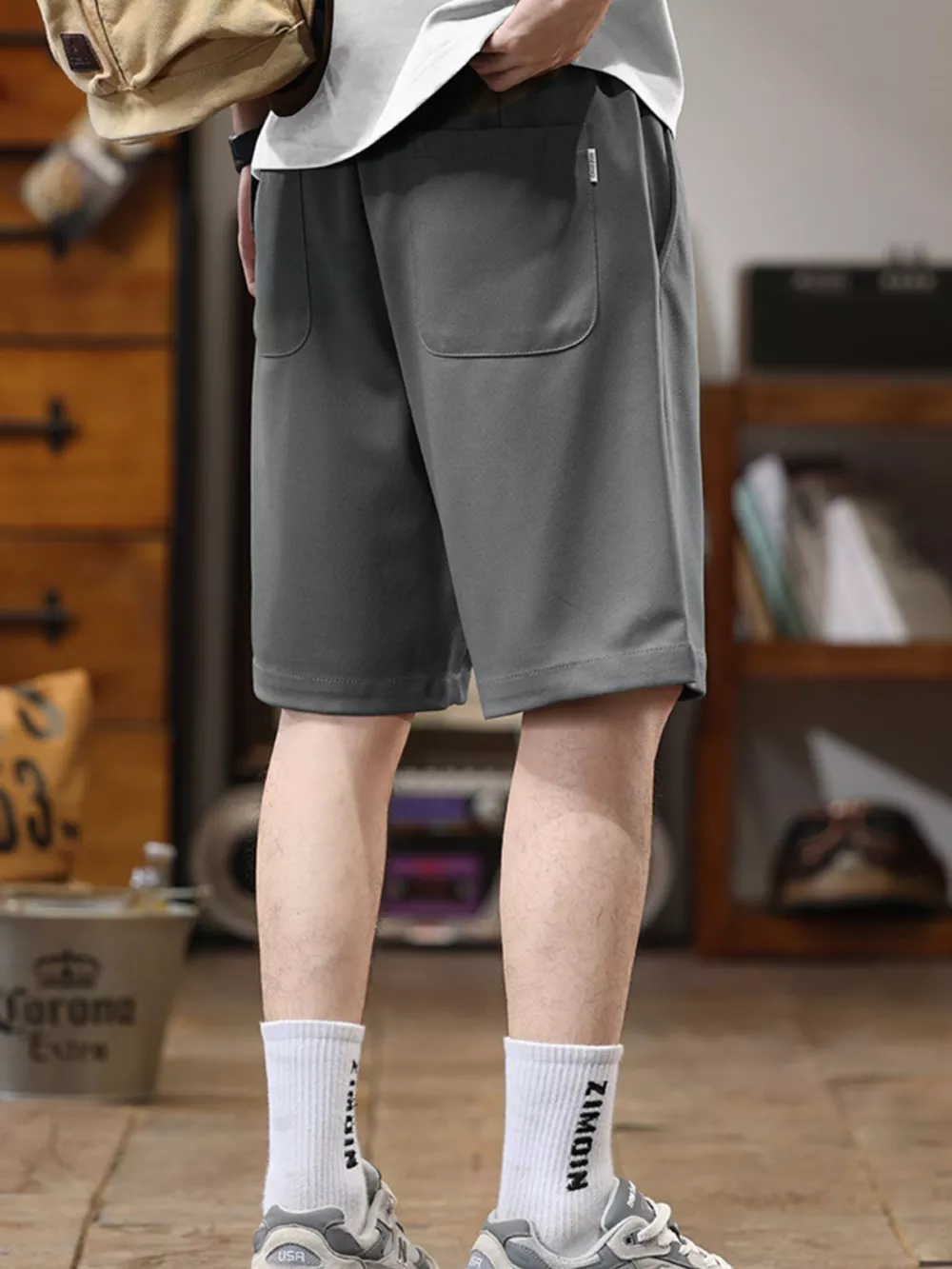 Men's Plus Size Casual Loose-Fit Drawstring Shorts, image 7