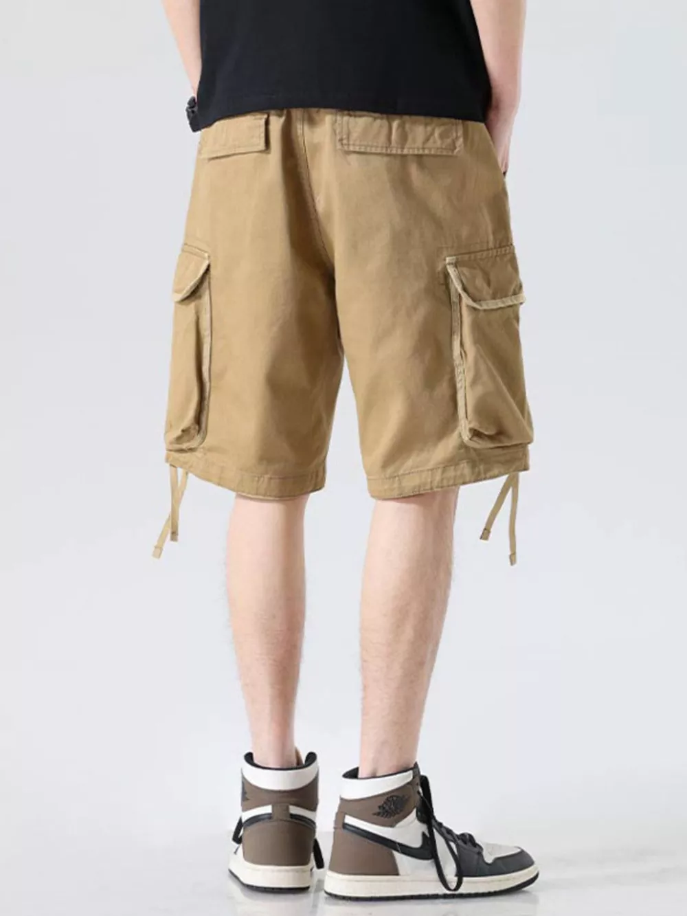 Men's Drawstring Wide Leg Cargo Shorts, image 7